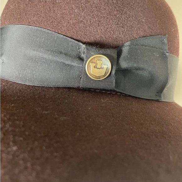 New GOORIN BROS. Women’s Sz S Wide Brim CLOCHE Hat 100% Wool Maroon Felt Boho - Picture 4 of 12